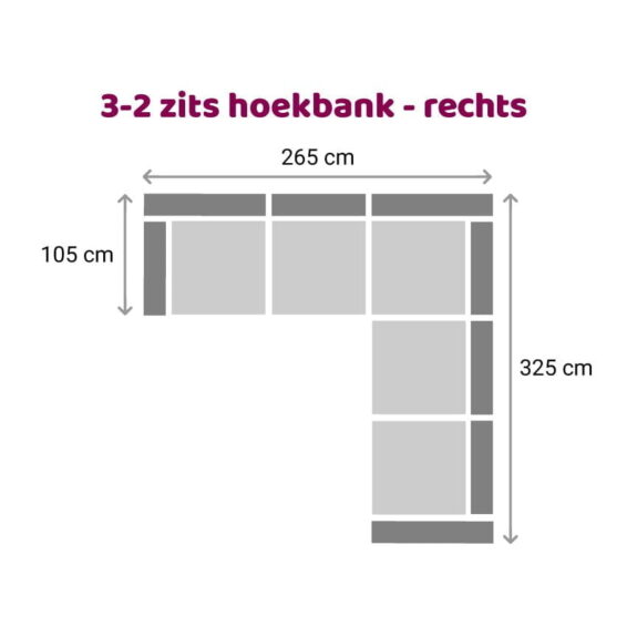 Zitzz Hamilton Hoekbank 2-3 zits rechts