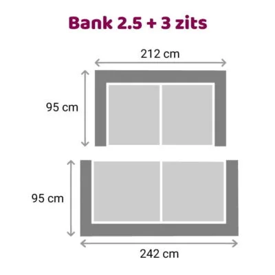 Bankstel 2.5-3 zits Maya & Churchill