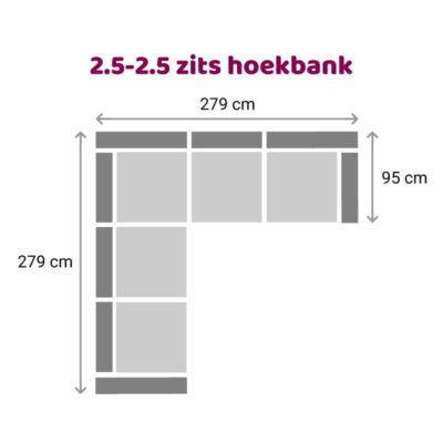 2.5-2.5 zits hoekbank Maya en Churchill