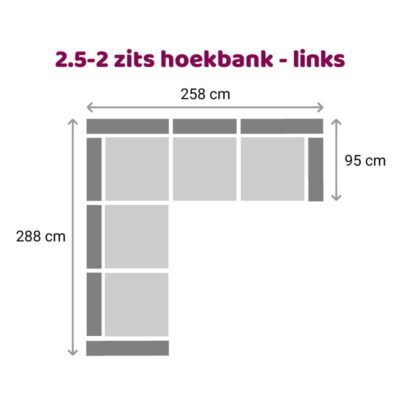 Zittz Claudia - Tanita Hoekbank 2,5-2 zits links