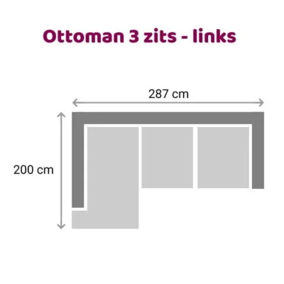 Zitzz Emil - Ottoman - 3 zits links