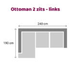 Ottoman Leola - 2-zits - links