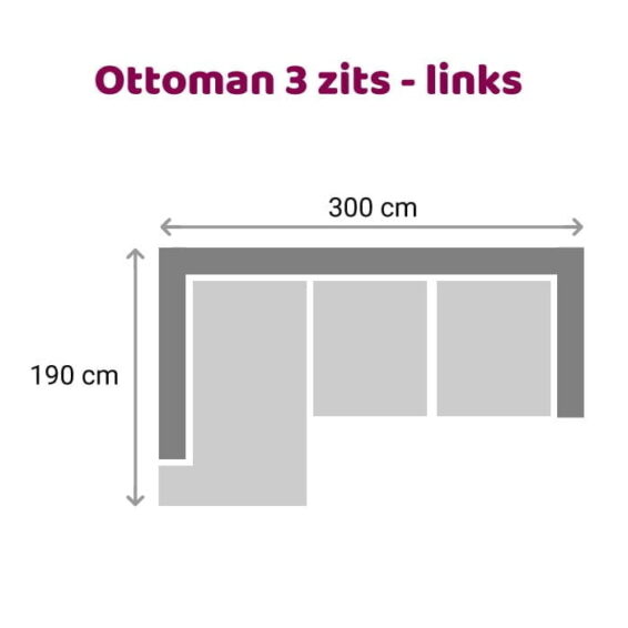 Ottoman Leola - 3-zits - links