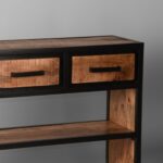 LABEL51 Sidetable Tampa Rough Mangohout 115x30x75 cm Detail