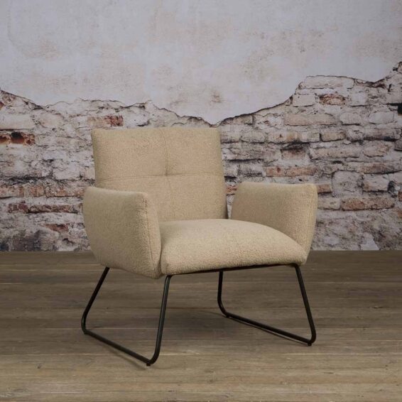 Tower Living Fauteuil Dante - Stof Teddy MJ8-3 Light Brown Sfeerfoto