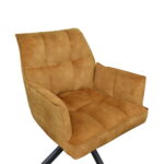 Fauteuil Tino Stof Adore Gold 132 Vooraanzicht schuin details