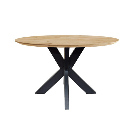 Eettafel Eiken Rond Verjongd Blank Met Spinpoot Elegans