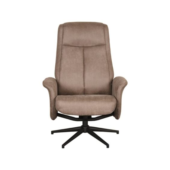 LABEL51 Relaxfauteuil Bergen 77x76x105 Cm Taupe Micro Suede Voorkant V2