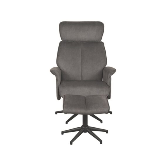 LABEL51 - Relaxfauteuil_Verdal_Hocker_77x79x109_cm_Antraciet_Cosmo_Perspectief_Voorkant_v2