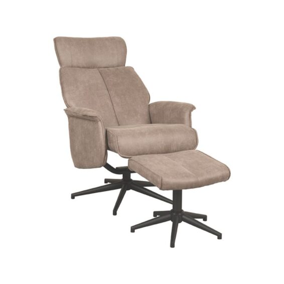 LABEL51 - Relaxfauteuil_Verdal_Hocker_77x79x109_cm_Taupe_Micro_Suede_Perspectief2_v2