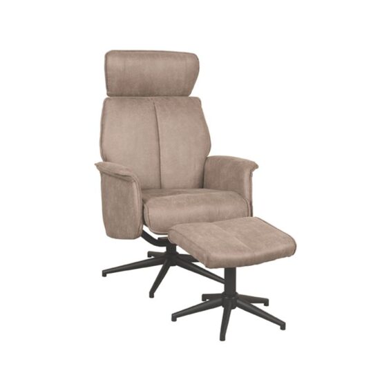 LABEL51 - Relaxfauteuil_Verdal_Hocker_77x79x109_cm_Taupe_Micro_Suede_Perspectief_v2