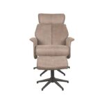 LABEL51 - Relaxfauteuil_Verdal_Hocker_77x79x109_cm_Taupe_Micro_Suede_Voorkant2_v2