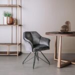 Eetkamerstoel Fano Swivel Stof Lotus Grey Voorzijde Sfeerfoto (2)