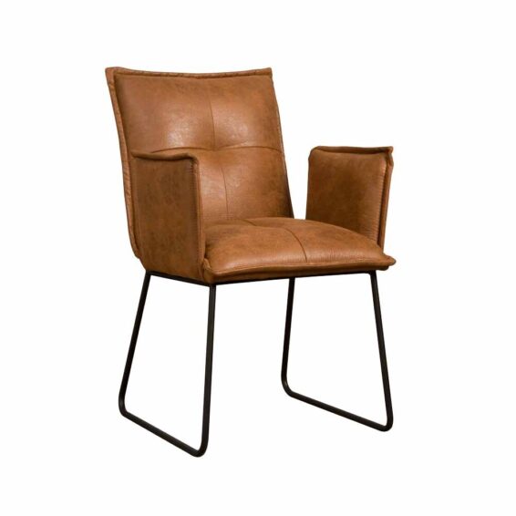 Tower Living Eetkamerstoel Seda Met Armleuningen Stof Cherokee 8 Cognac (2)