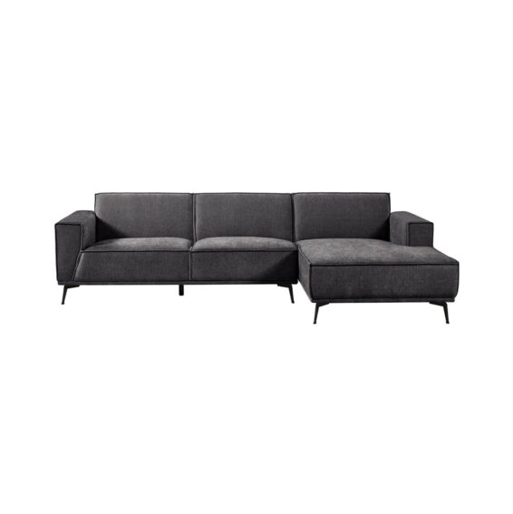 Tower Living Loungebank Leeds 2,5 Seater AL + Chaise R Stof City 464 Black Blue Rechts