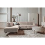 Tower Living Loungebank Ottoman Leeds 2,5 Zits +ottoman Stof City 120 Beige Links