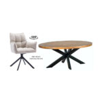 Combideal-Eettafel-Mango-Ovaal-+-4-Dynasty-eetkamerstoelen